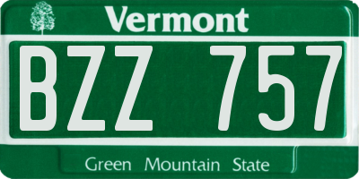 VT license plate BZZ757