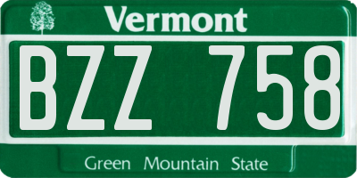 VT license plate BZZ758