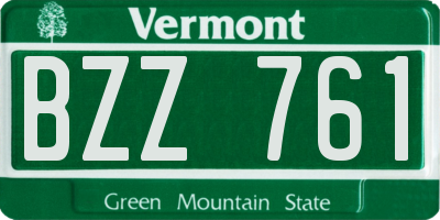 VT license plate BZZ761