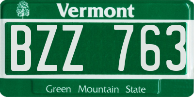 VT license plate BZZ763