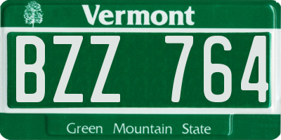 VT license plate BZZ764