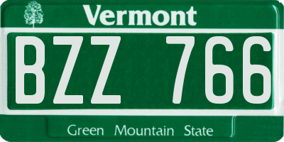 VT license plate BZZ766