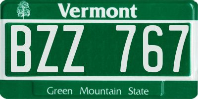 VT license plate BZZ767