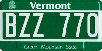 VT license plate BZZ770