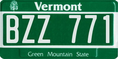 VT license plate BZZ771
