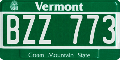 VT license plate BZZ773