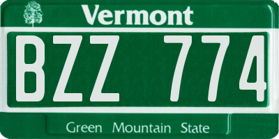 VT license plate BZZ774
