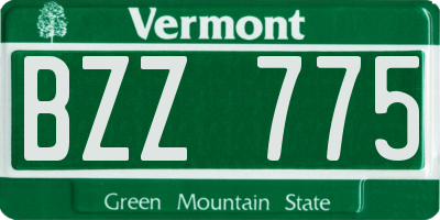 VT license plate BZZ775