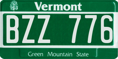 VT license plate BZZ776