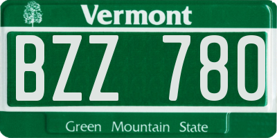 VT license plate BZZ780