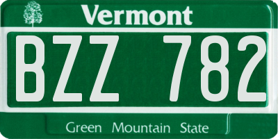 VT license plate BZZ782