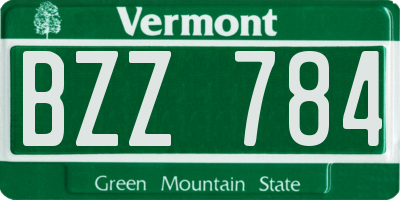 VT license plate BZZ784