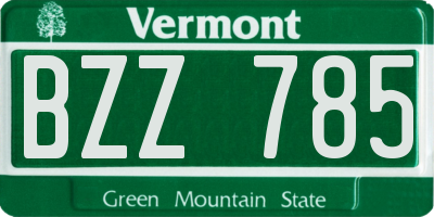 VT license plate BZZ785