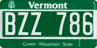 VT license plate BZZ786