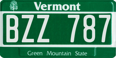 VT license plate BZZ787