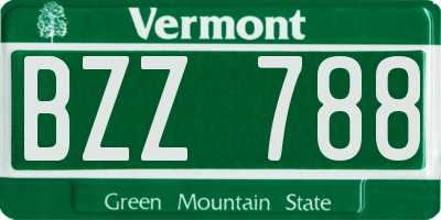 VT license plate BZZ788