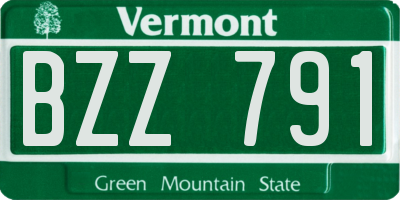 VT license plate BZZ791