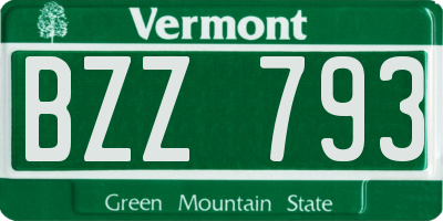 VT license plate BZZ793
