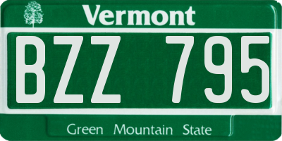 VT license plate BZZ795
