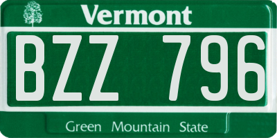 VT license plate BZZ796