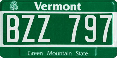 VT license plate BZZ797