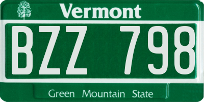 VT license plate BZZ798