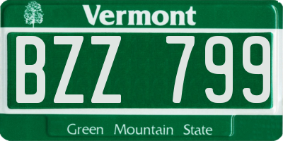 VT license plate BZZ799