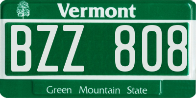 VT license plate BZZ808