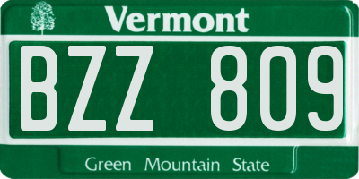 VT license plate BZZ809