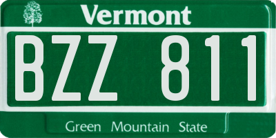 VT license plate BZZ811