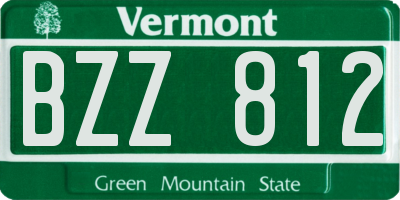 VT license plate BZZ812