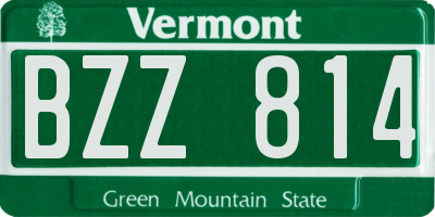 VT license plate BZZ814