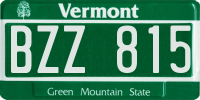 VT license plate BZZ815