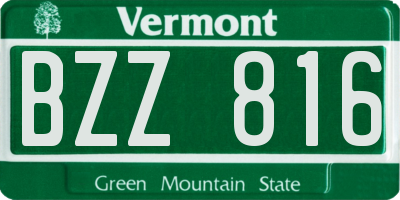 VT license plate BZZ816