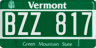 VT license plate BZZ817