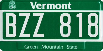 VT license plate BZZ818