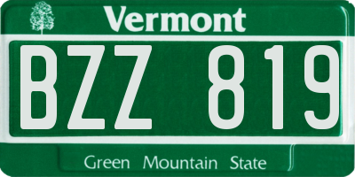 VT license plate BZZ819