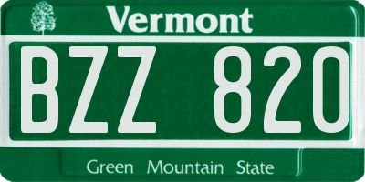 VT license plate BZZ820