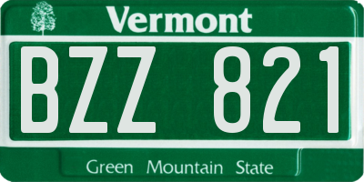 VT license plate BZZ821