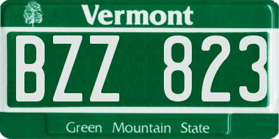 VT license plate BZZ823