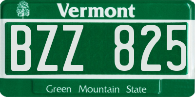 VT license plate BZZ825