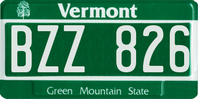 VT license plate BZZ826