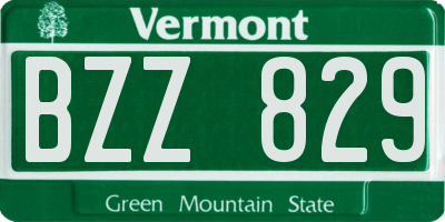 VT license plate BZZ829