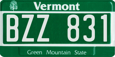 VT license plate BZZ831