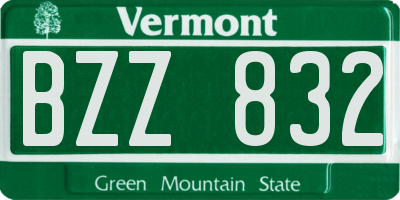 VT license plate BZZ832