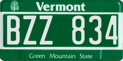 VT license plate BZZ834