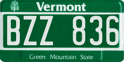 VT license plate BZZ836