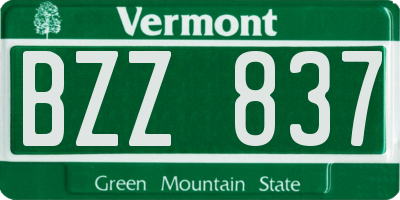 VT license plate BZZ837