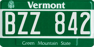 VT license plate BZZ842