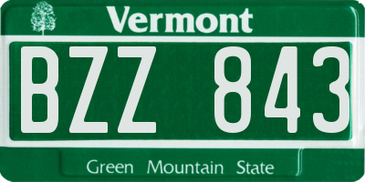 VT license plate BZZ843